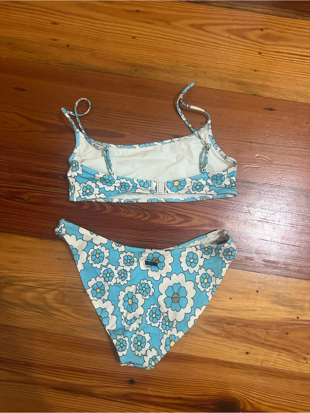 triangl swimwear Blue White Floral Bikini Set